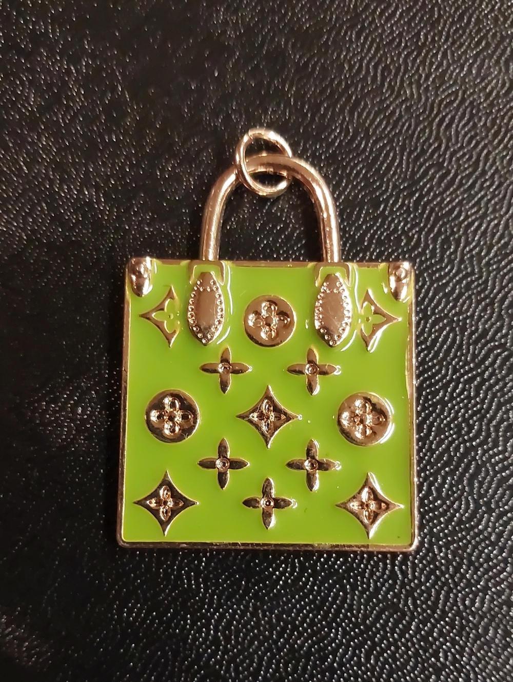 LV Green Enamel Tote Bag Charm with Gold Accents. 1/$17 or 2/$25 Charms.